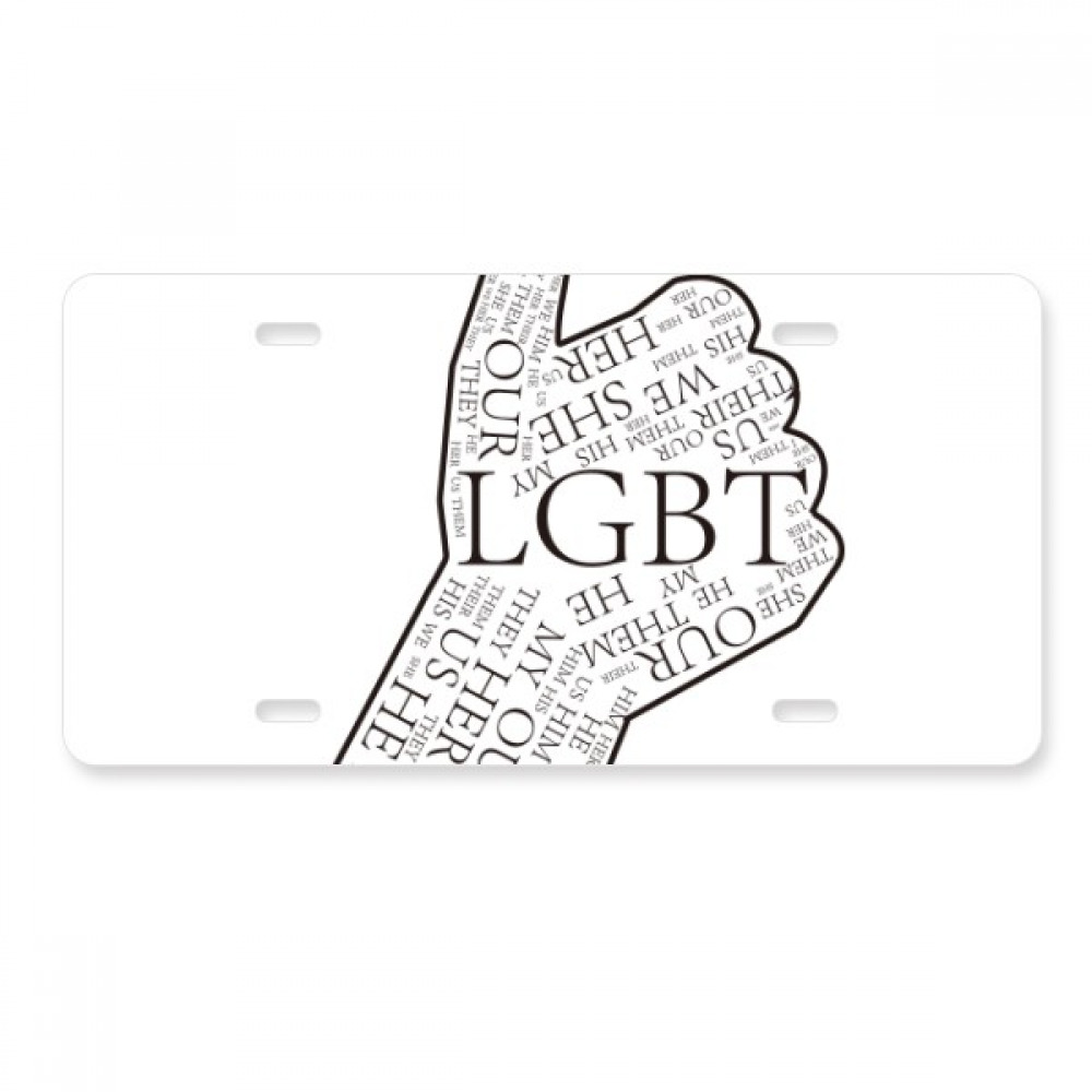LGBT Rainbow Flag Great License Plate Decoration Stainless Automobile Steel Tag